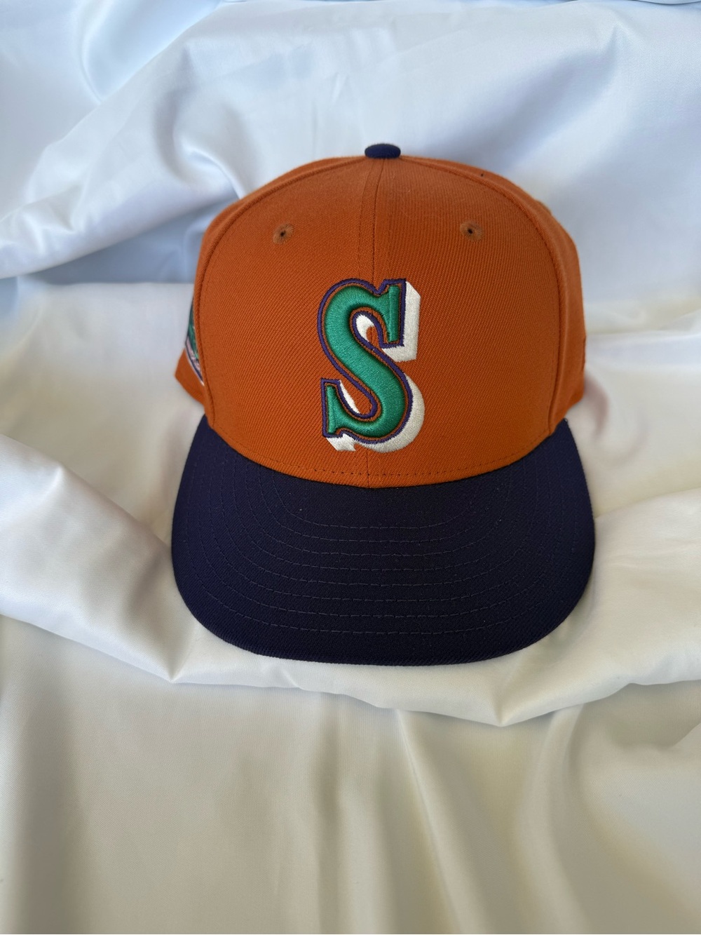 Seattle Mariners S Logo Snapback Hat - Orange & Navy
